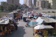 A market near the train station in Al Fayyum Egypt