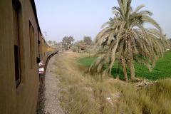 Landscape at the edge of the railway line between Al Faiyum and Al Wasta in Egypt.