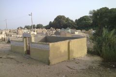 A grave yard at the edge of the railway line between Al Faiyum and Al Wasta in Egypt.