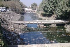A dirty river in Gizah Cairo Egypt