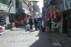 A street with some meat hanging in Gizah Egypt