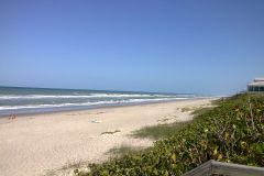 Florida Atlantic Coast Sandy Beach under Clear Sky