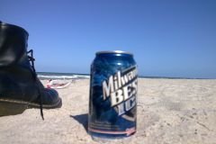 Florida Beach Still Life with Beer Can on Sand