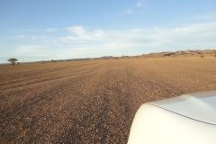 Desert Landscape on the road between Ouarzazate and Mhamid in Morocco