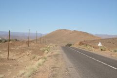 Sahara desert landscape between Zagora and Merzouga in Morocco