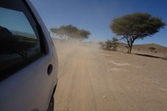 Sahara desert landscape between Zagora and Merzouga in Morocco