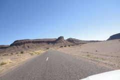 Sahara desert landscape between Zagora and Merzouga in Morocco