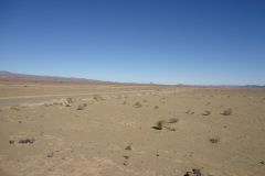 Sahara desert landscape between Zagora and Merzouga in Morocco