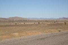 Sahara desert landscape between Zagora and Merzouga in Morocco