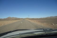 Sahara desert landscape between Zagora and Merzouga in Morocco
