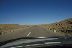 Sahara desert landscape between Zagora and Merzouga in Morocco