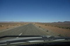 Sahara desert landscape between Zagora and Merzouga in Morocco