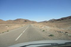 Sahara desert landscape between Zagora and Merzouga in Morocco