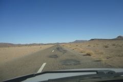 Sahara desert landscape between Zagora and Merzouga in Morocco