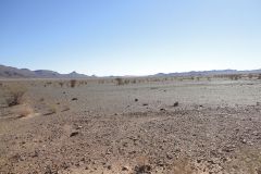 Sahara desert landscape between Zagora and Merzouga in Morocco