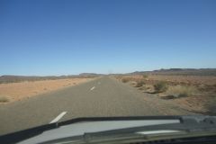 Sahara desert landscape between Zagora and Merzouga in Morocco