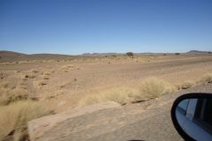 Sahara desert landscape between Zagora and Merzouga in Morocco