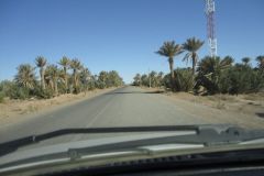 Sahara desert landscape between Zagora and Merzouga in Morocco