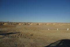Sahara desert landscape between Zagora and Merzouga in Morocco