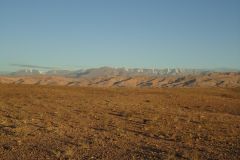 Desert landscape in the morning near Ouarzazate in Morocco
