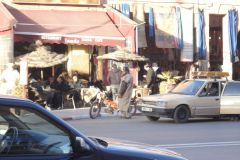 Man with wrong Helmet wearing in Ouarzazate, Morocco