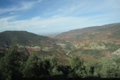 Atlas mountain landscape on the bus tour between Ouarzazate and Marrakech, Morocco