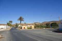 Quiet Road with Palm Trees and Hills in Sidi Ifni