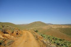 Dirt  road on a hill near Legzira, Morocco