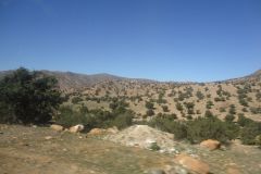 Landscape in the Anti Atlas on the way from Tafraoute to Taroudannt in Morocco.
