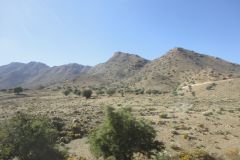 Landscape in the Anti Atlas on the way from Tafraoute to Taroudannt in Morocco.