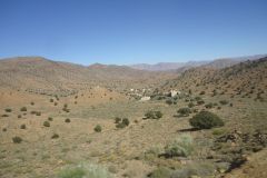 Landscape in the Anti Atlas on the way from Tafraoute to Taroudannt in Morocco.