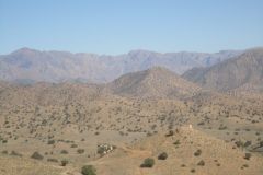 Landscape in the Anti Atlas on the way from Tafraoute to Taroudannt in Morocco.