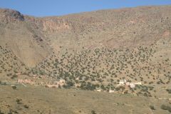 Landscape in the Anti Atlas on the way from Tafraoute to Taroudannt in Morocco.