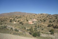 Landscape in the Anti Atlas on the way from Tafraoute to Taroudannt in Morocco.