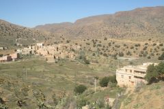 Landscape in the Anti Atlas on the way from Tafraoute to Taroudannt in Morocco.
