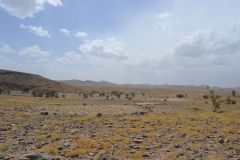 Sahara desert landscape between Zagora and Merzouga, Morocco