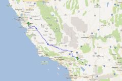 Route im Central Valley in California, USA