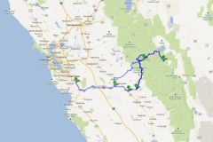 Route through Yosemite, California, USA