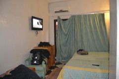 Scrappy dirty room inside Hotel Tazi Marrakech, Morocco