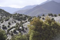 Landscape at the Tizi-n-Test pass between Marrakech and Taroudannt in Morocco
