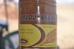 Amlou Assaka, a spread at the beach of Legzira near Sidi Ifni, Morocco