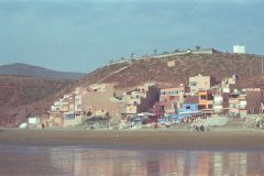 Hotels at the beach of Legzira, Morocco