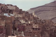 Clay buildings east of Tafraoute in the Anti Atlas, Morocco