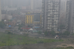 City scene around the main train station in Shanghai, China