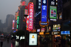 Street scene in the center of Shanghai, China