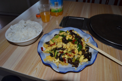 Excellent eggs and rice in a restaurant in Beijing, China