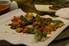 Real chinese food in a restaurant in Suzhou, China
