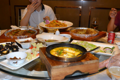 Real chinese food in a restaurant in Suzhou, China