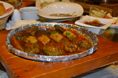 Real chinese food in a restaurant in Suzhou, China