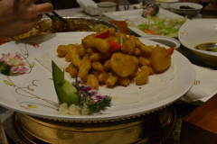 Real chinese food in a restaurant in Suzhou, China